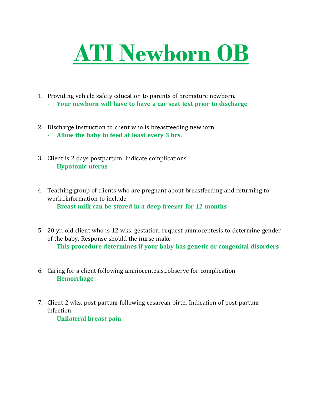 Preview image for ATI Newborn OB